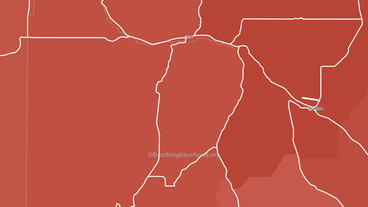 Ione, OR block-group political-lean map