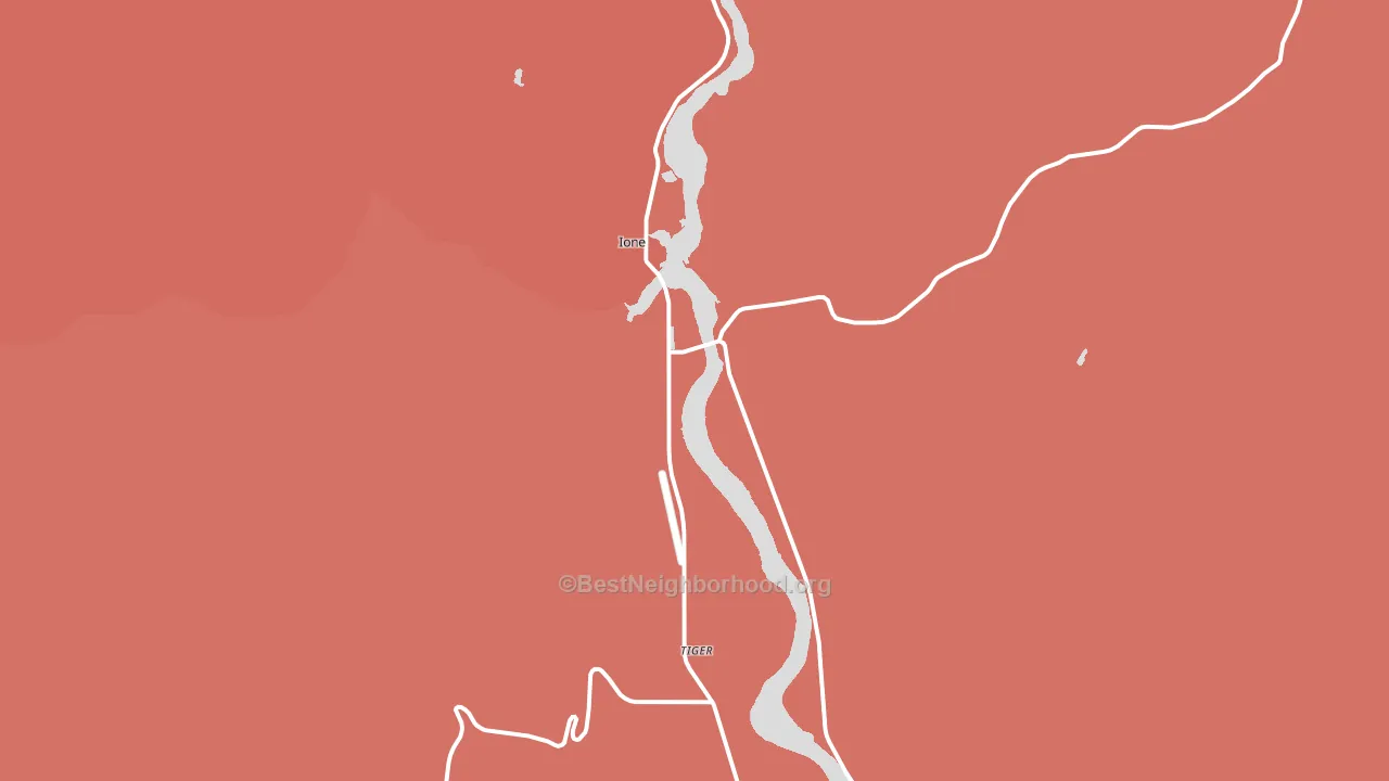 Ione, WA block-group political-lean map