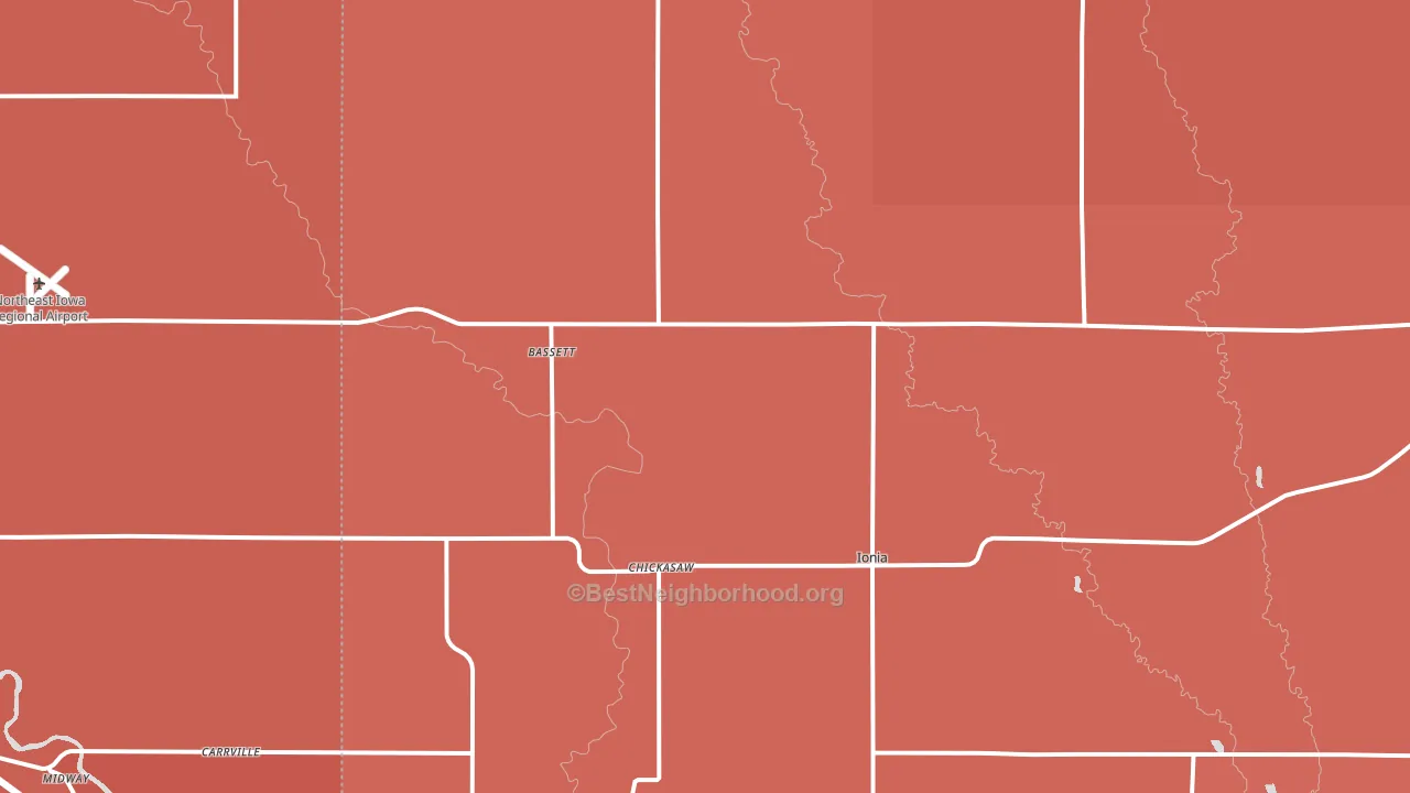 Ionia, IA block-group political-lean map