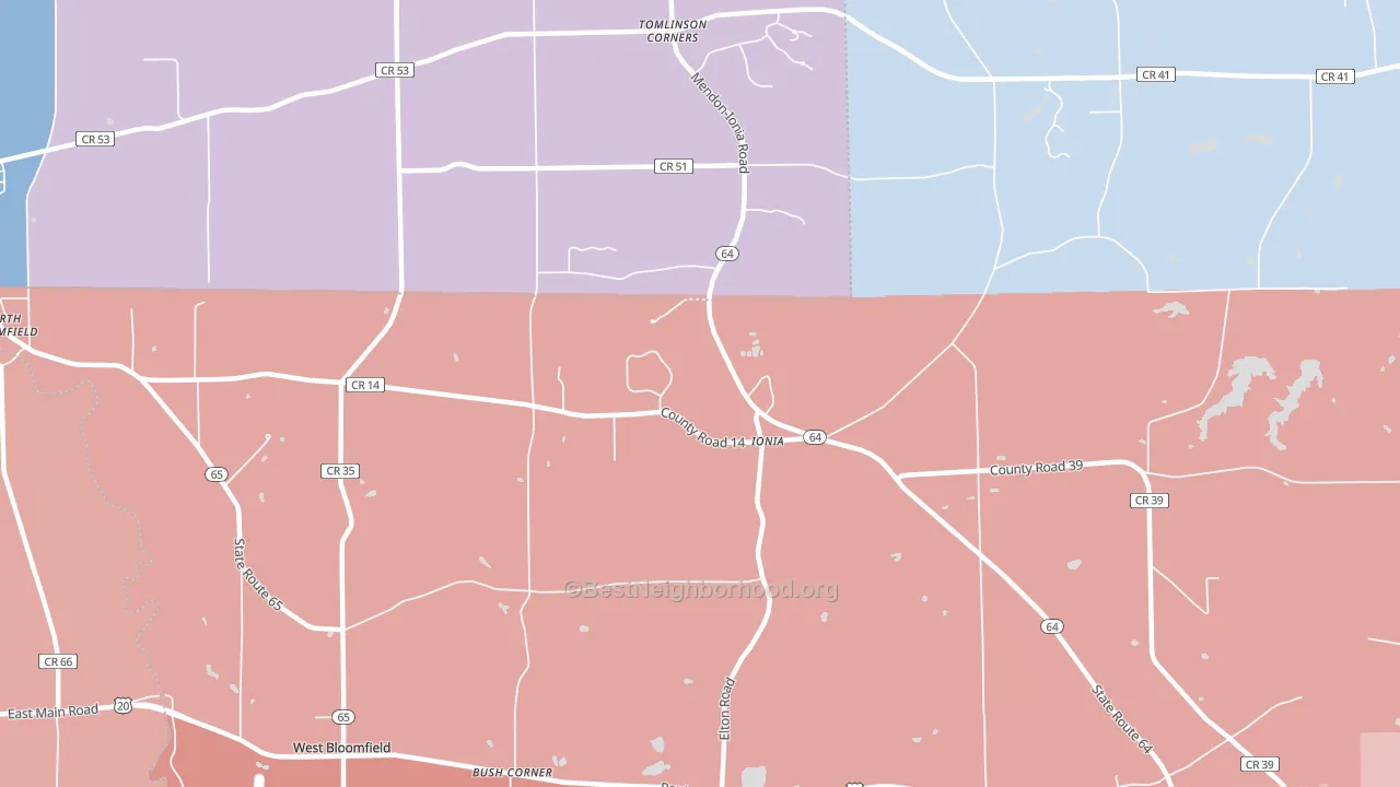 Ionia, NY block-group political-lean map