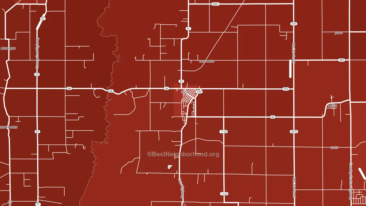 Iota, LA block-group political-lean map