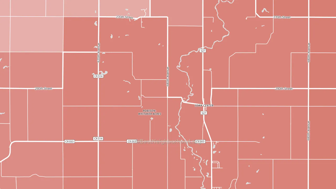 Iowa Center, IA block-group political-lean map