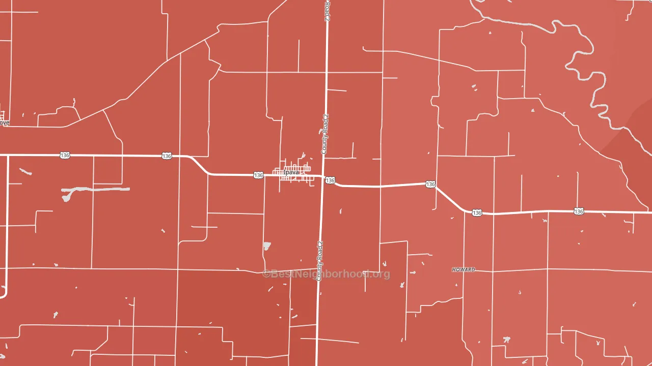 Ipava, IL block-group political-lean map