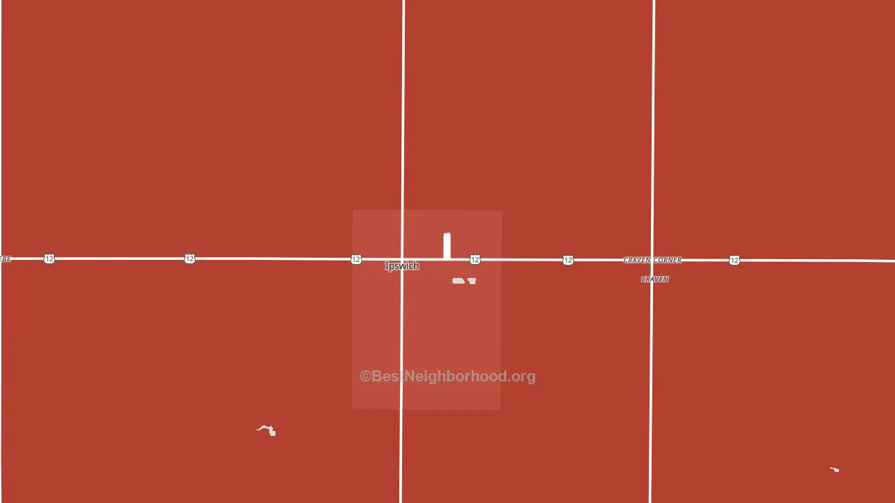 Ipswich, SD block-group political-lean map