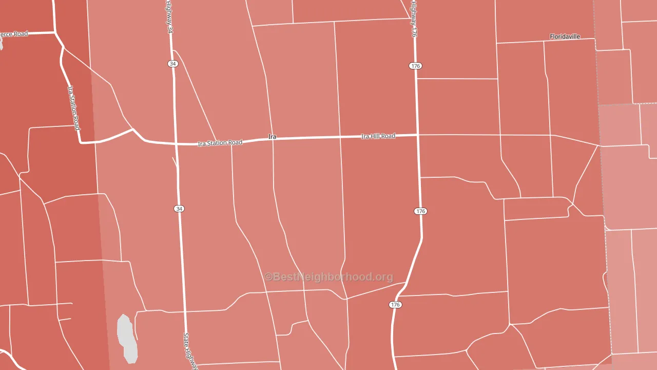 Ira, NY block-group political-lean map