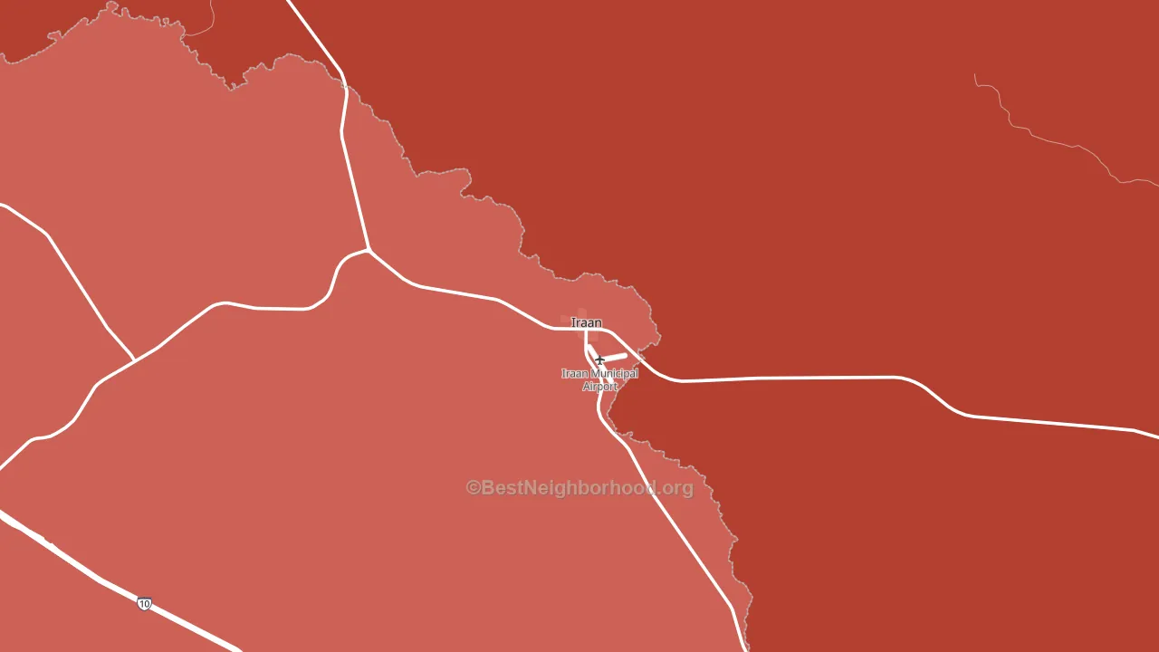 Iraan, TX block-group political-lean map