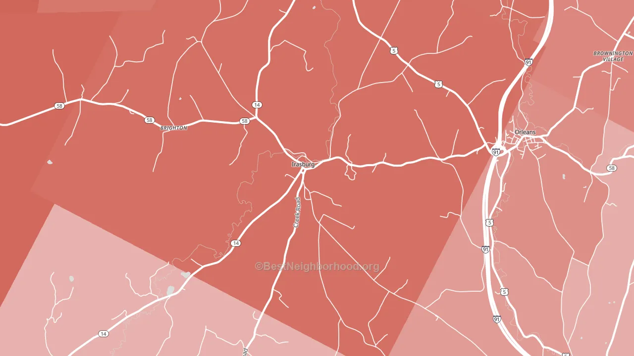 Irasburg, VT block-group political-lean map
