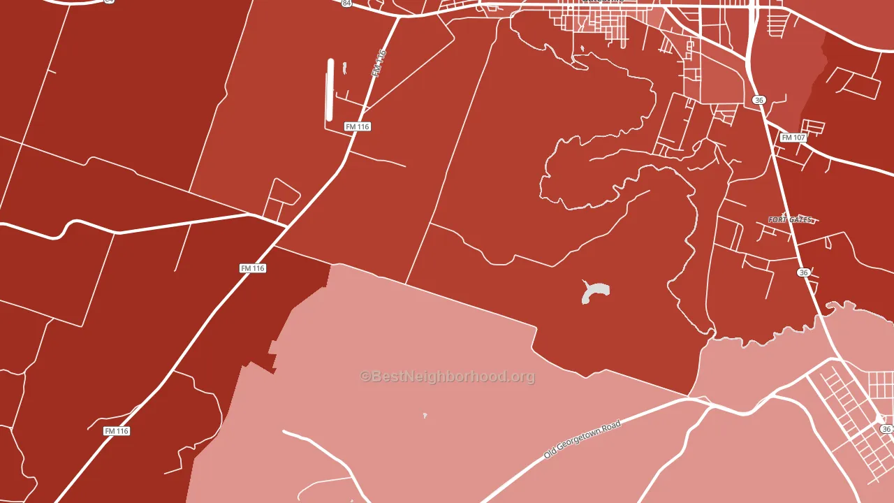 Ireland, TX block-group political-lean map