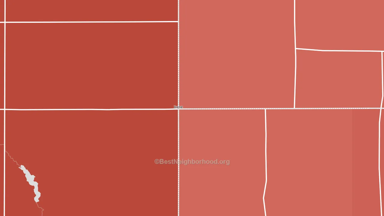 Irene, SD block-group political-lean map
