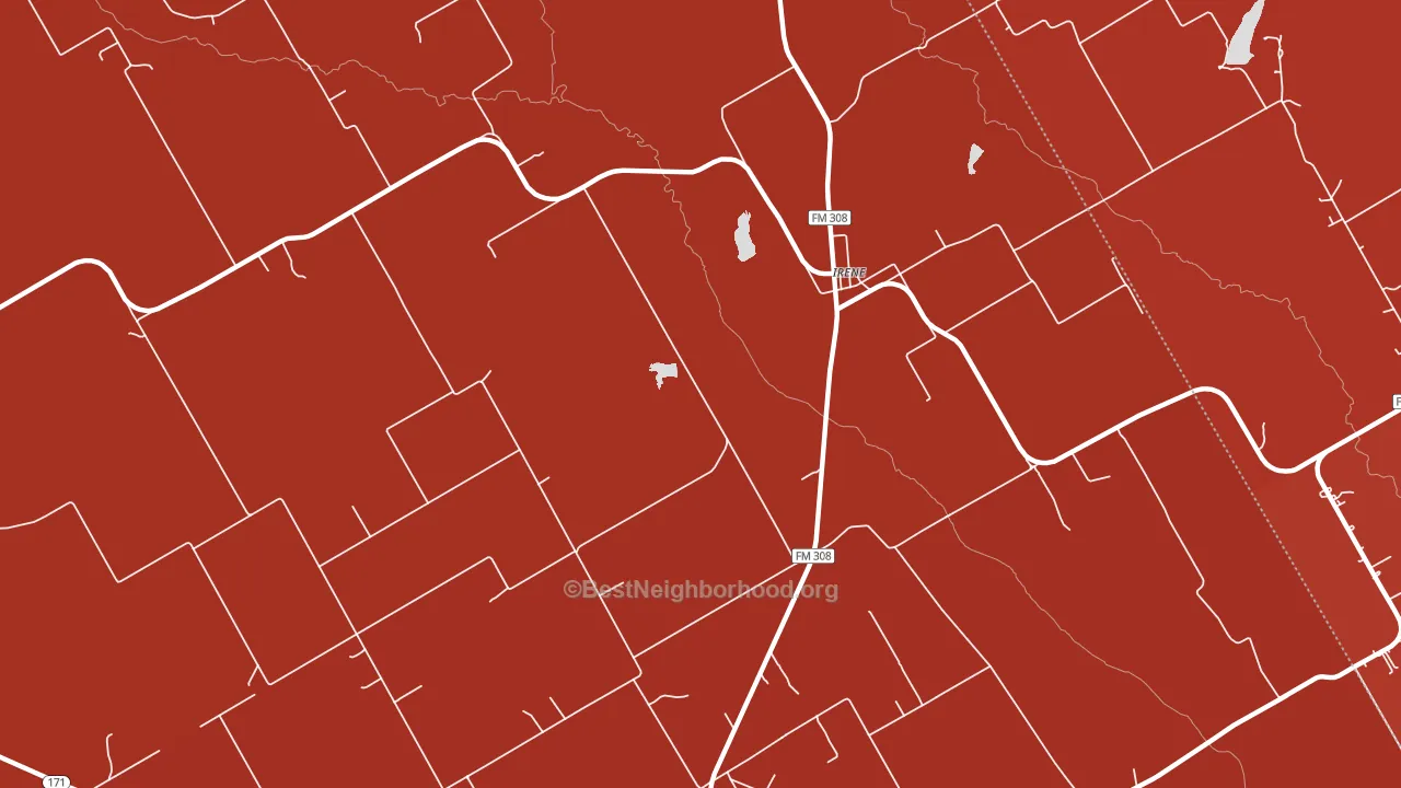 Irene, TX block-group political-lean map