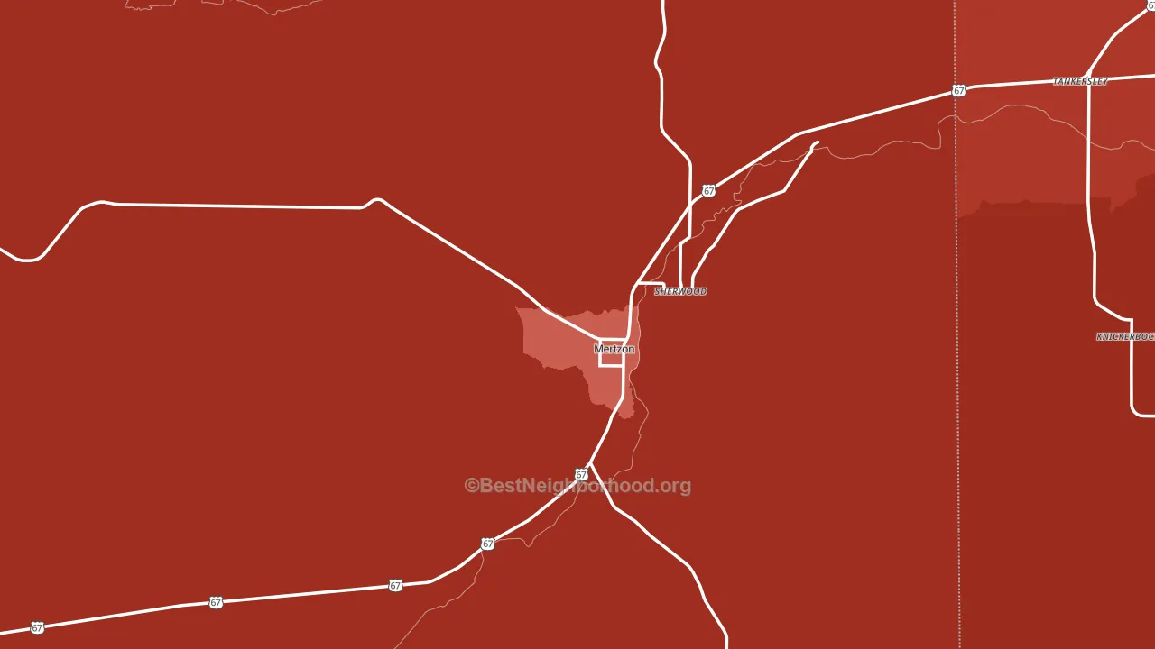 Irion County, TX block-group political-lean map