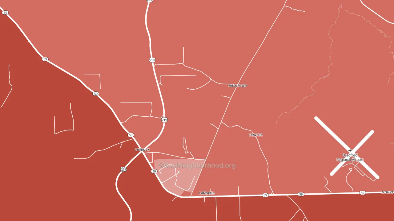 Irishtown, PA block-group political-lean map