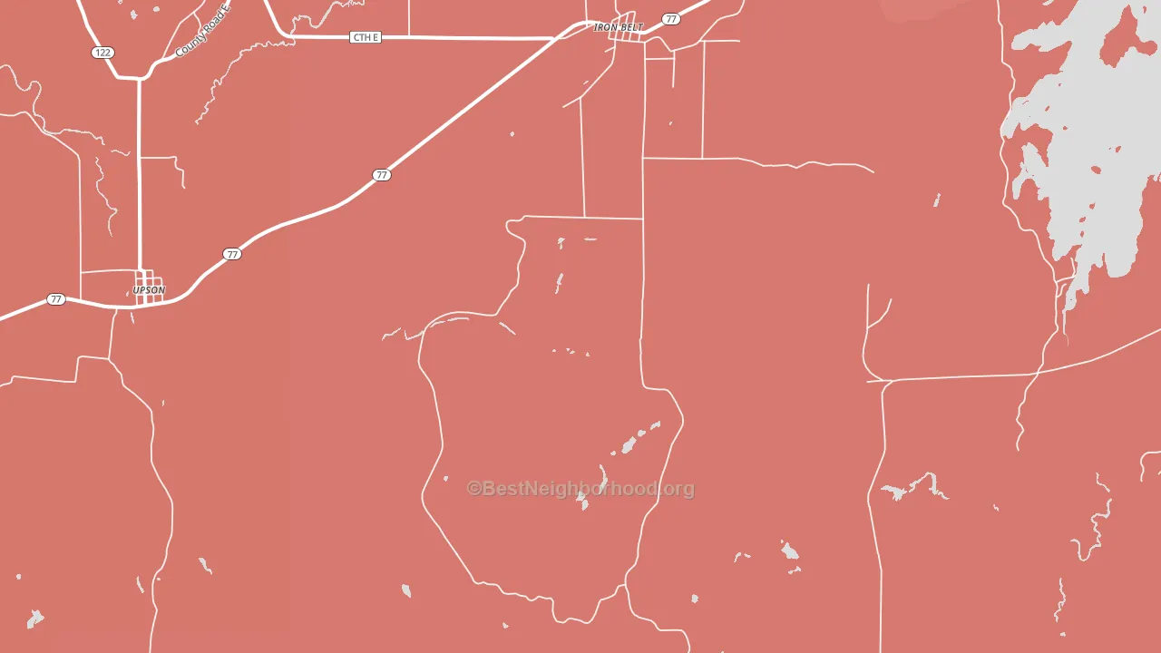 Iron Belt, WI block-group political-lean map