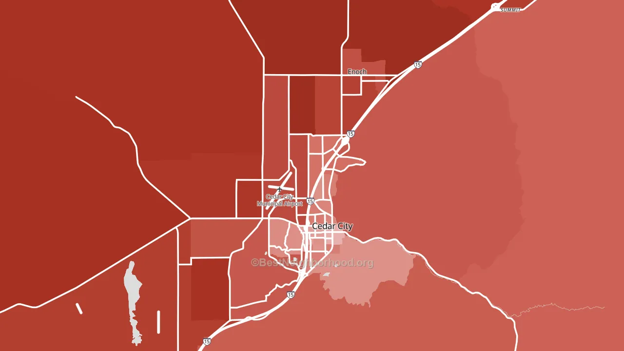 Iron County, UT block-group political-lean map