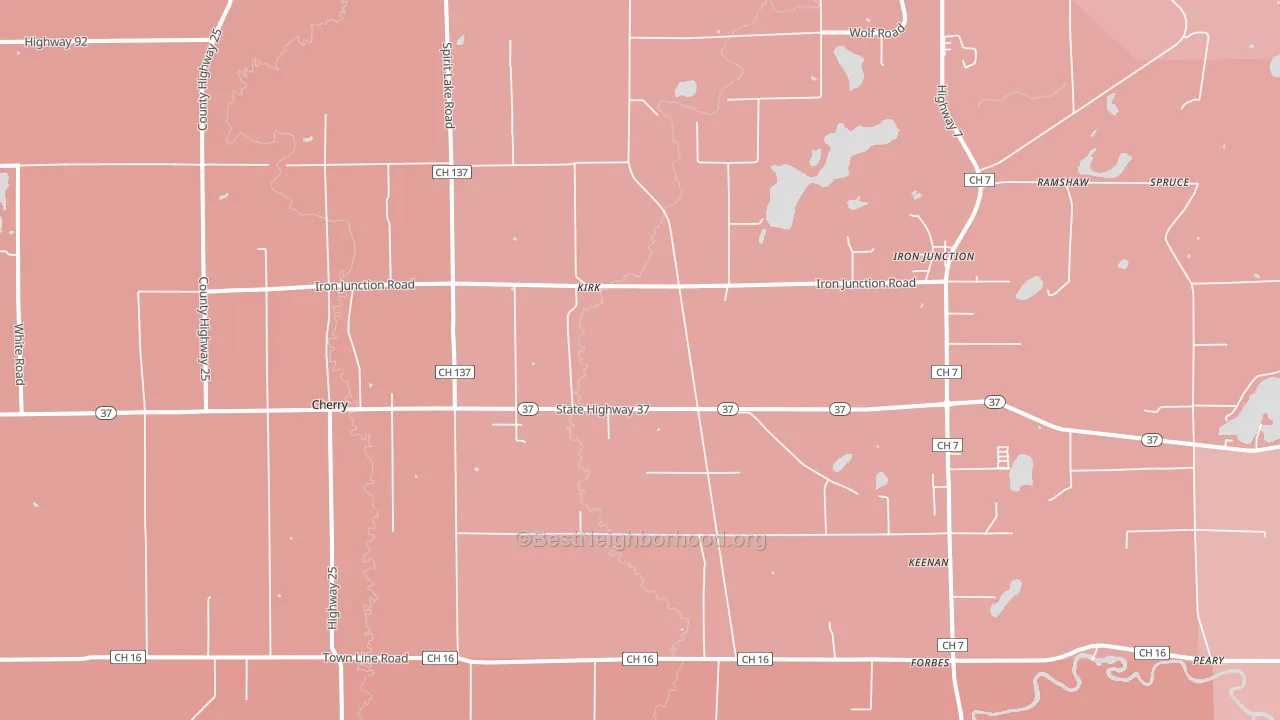 Iron, MN block-group political-lean map