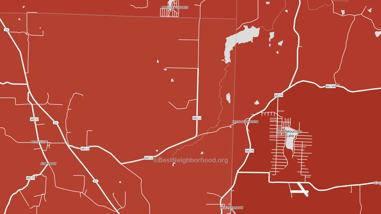 Iron Mountain, MO block-group political-lean map