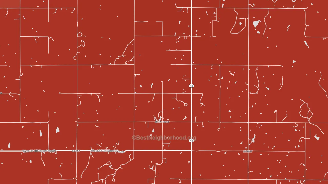 Iron Post, OK block-group political-lean map