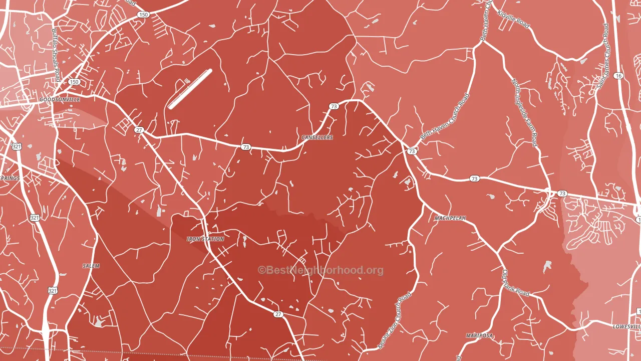 Iron Station, NC block-group political-lean map