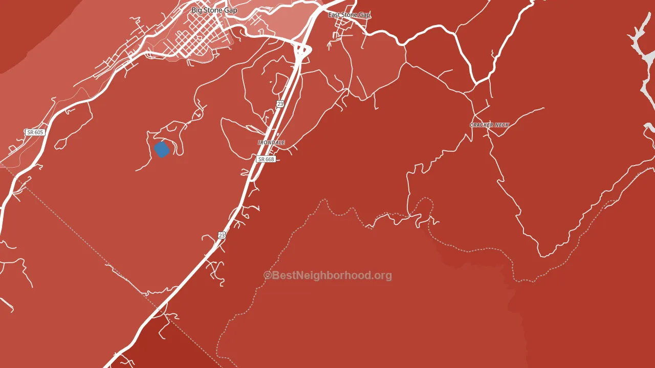 Irondale, VA block-group political-lean map