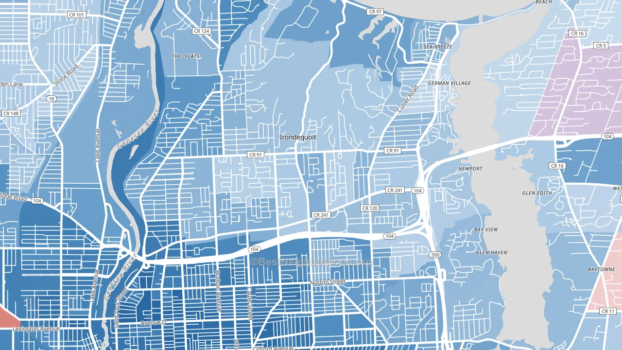 Irondequoit, NY block-group political-lean map
