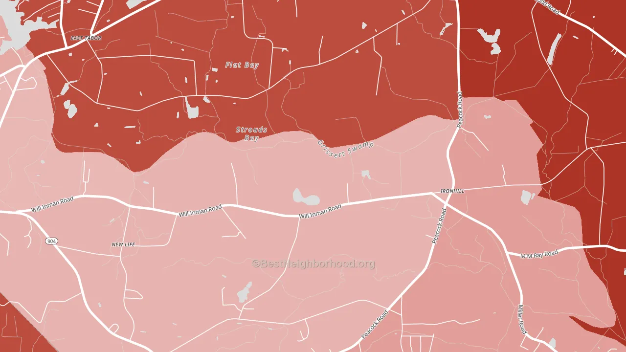 Ironhill, NC block-group political-lean map