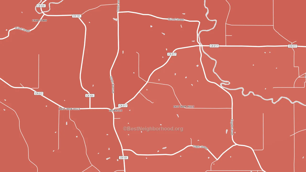 Ironhills, IA block-group political-lean map