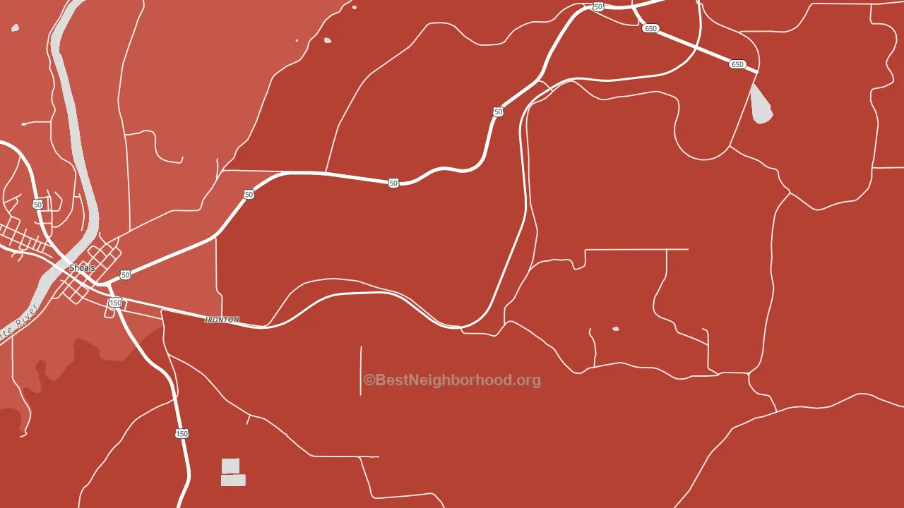Ironton, IN block-group political-lean map