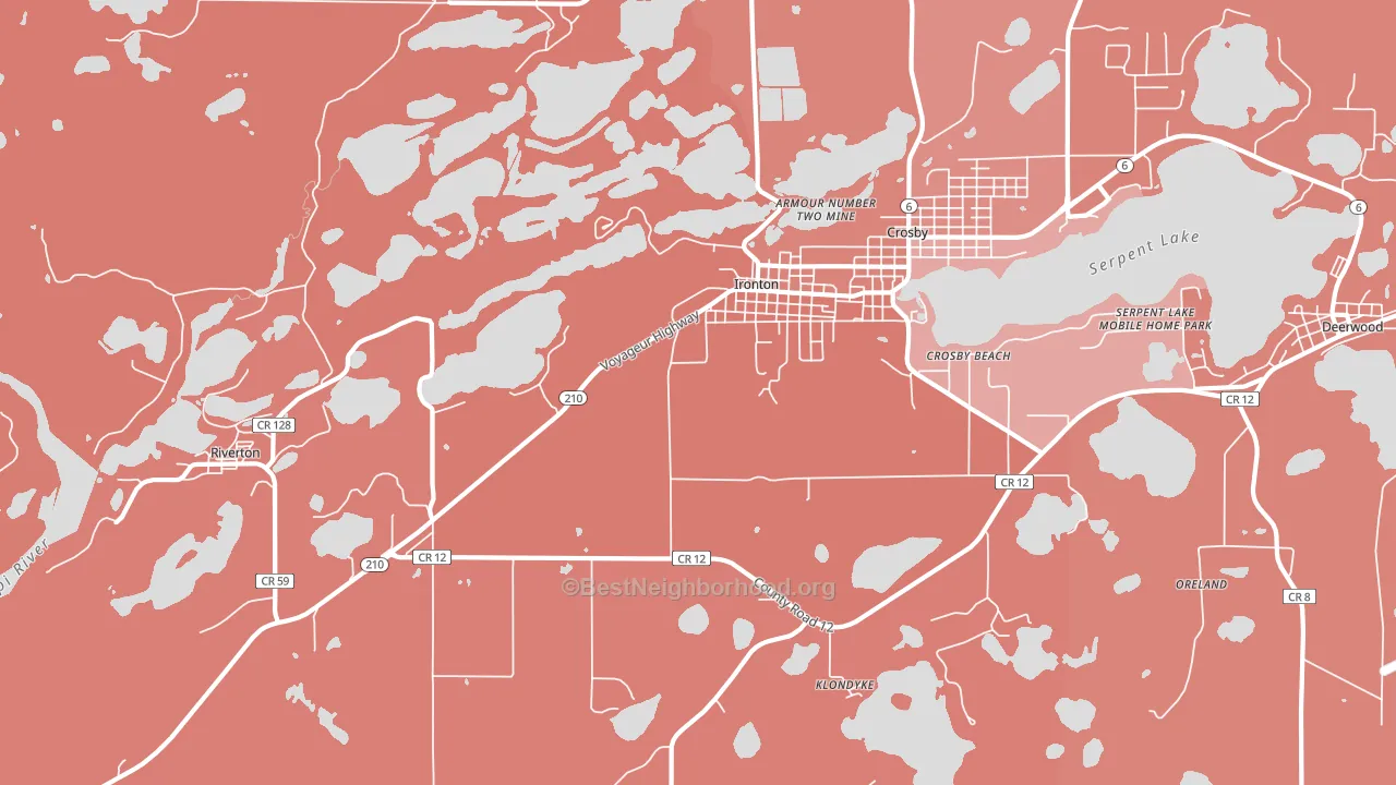 Ironton, MN block-group political-lean map