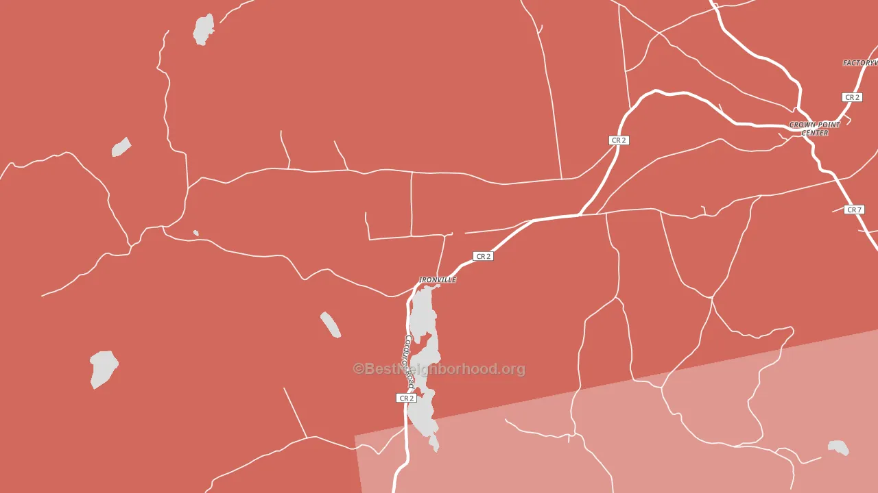 Ironville, NY block-group political-lean map