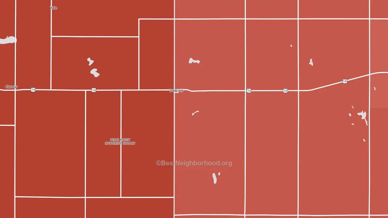 Iroquois, SD block-group political-lean map
