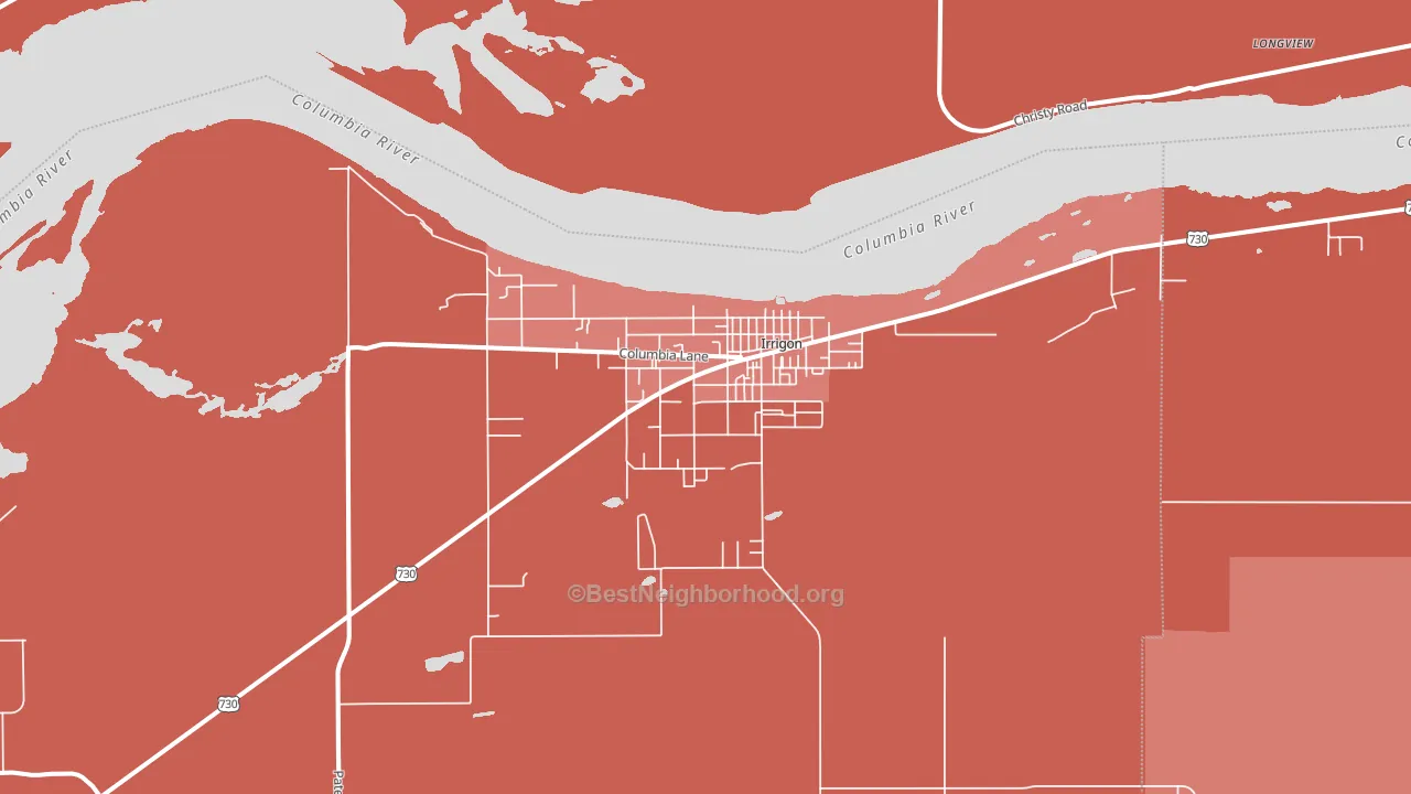 Irrigon, OR block-group political-lean map