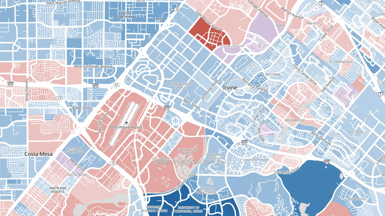 Irvine Business Complex, Irvine, CA block-group political-lean map