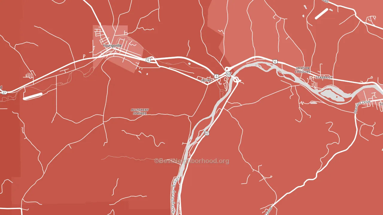 Irvine, PA block-group political-lean map