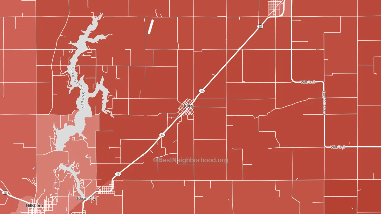 Irving, IL block-group political-lean map