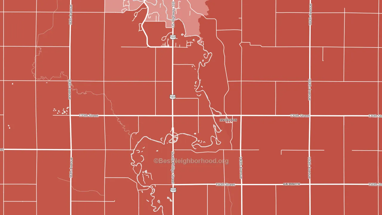 Irvington, IA block-group political-lean map