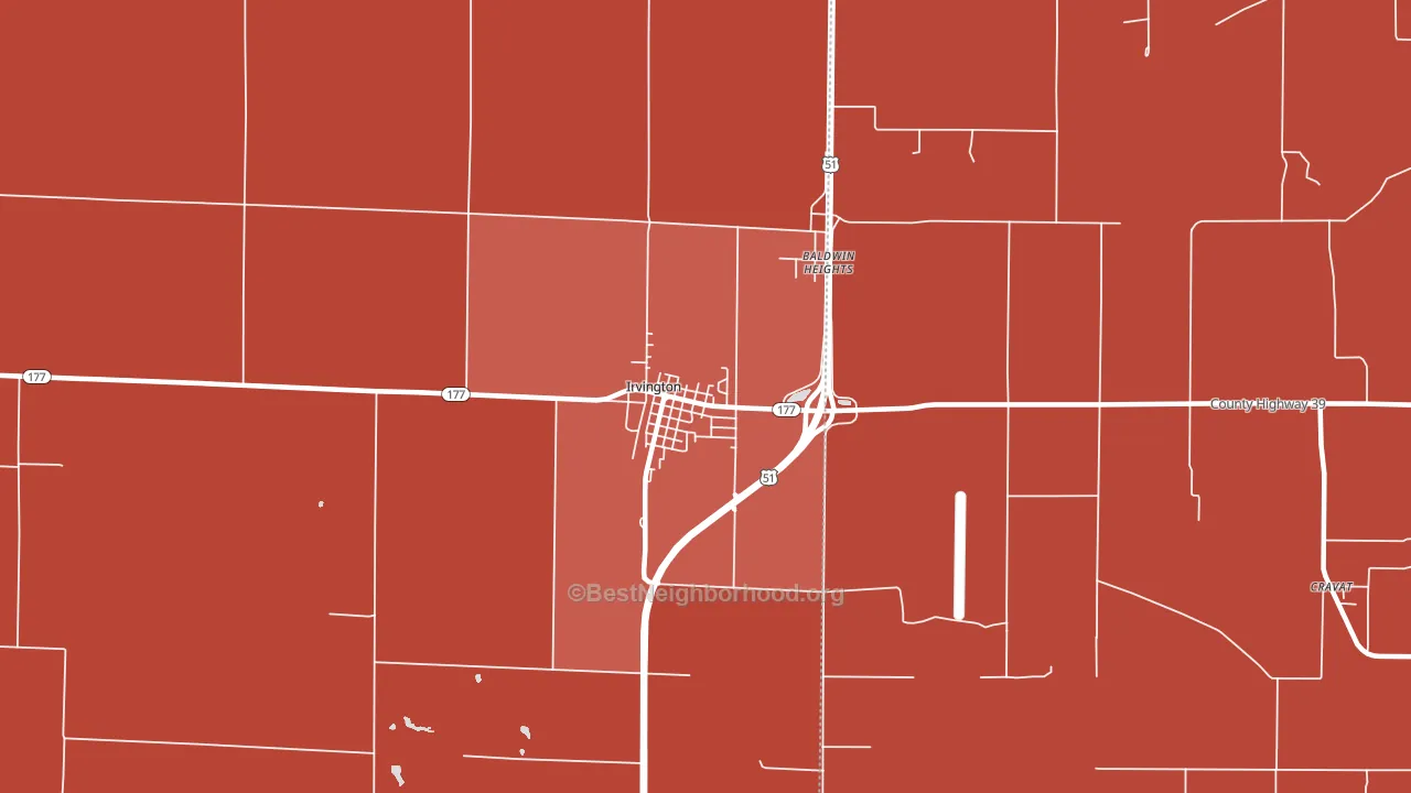 Irvington, IL block-group political-lean map