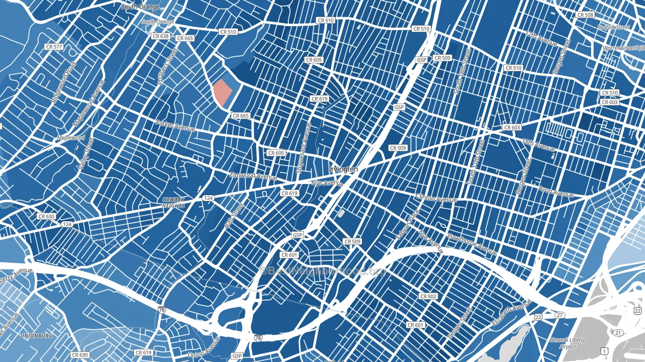 Irvington, NJ block-group political-lean map