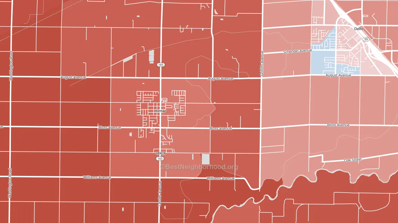 Irwin, CA block-group political-lean map