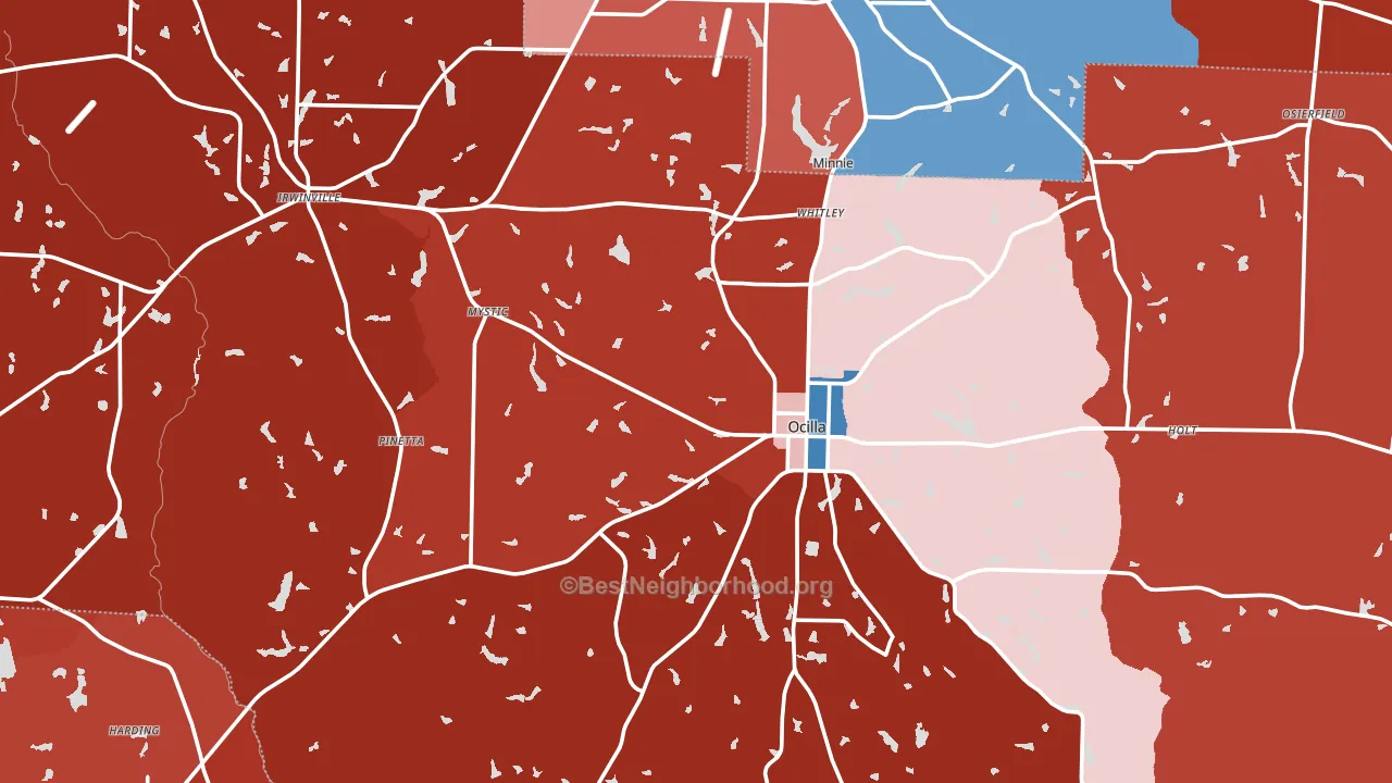 Irwin County, GA block-group political-lean map