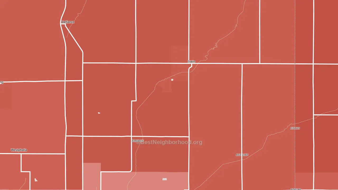 Irwin, IA block-group political-lean map