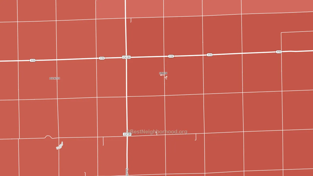 Irwin, IL block-group political-lean map