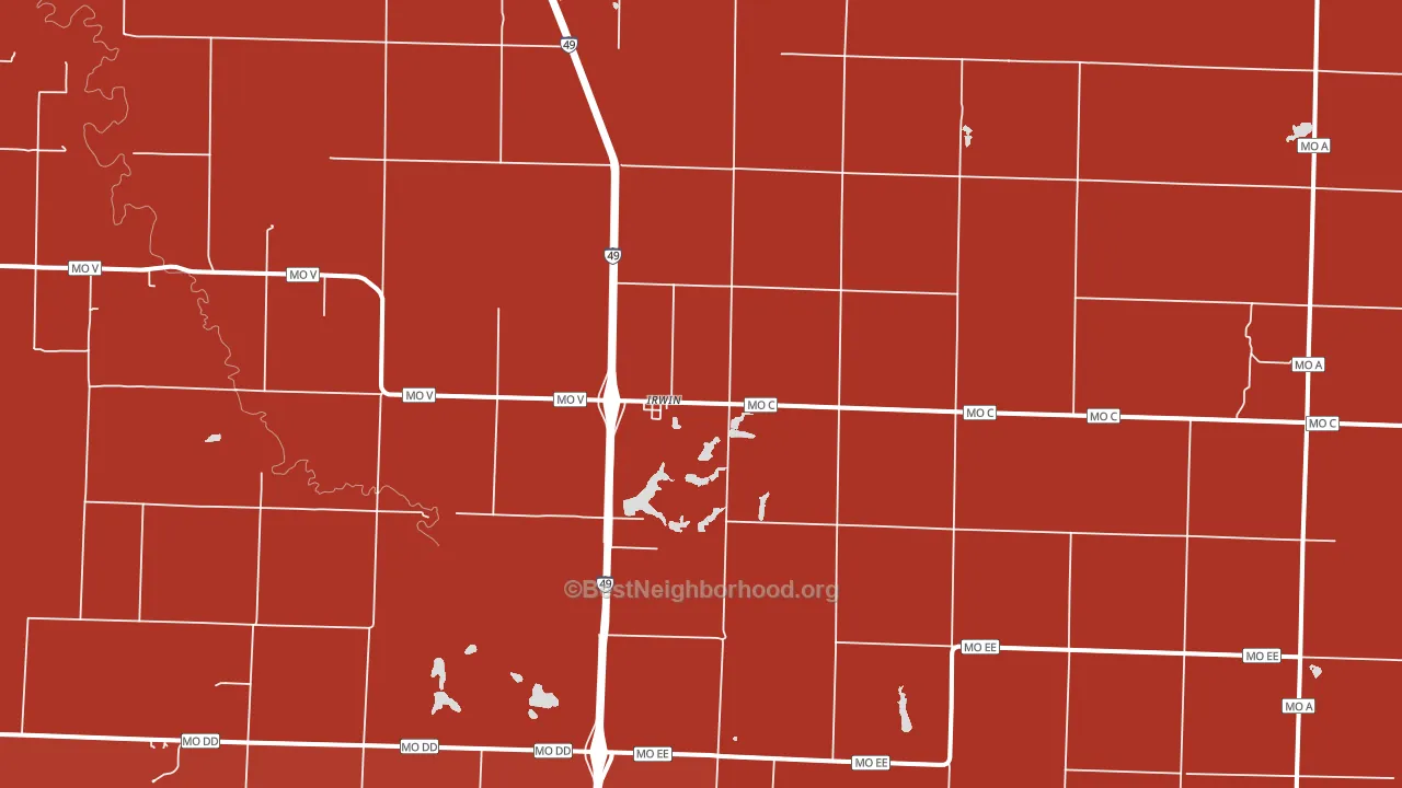 Irwin, MO block-group political-lean map
