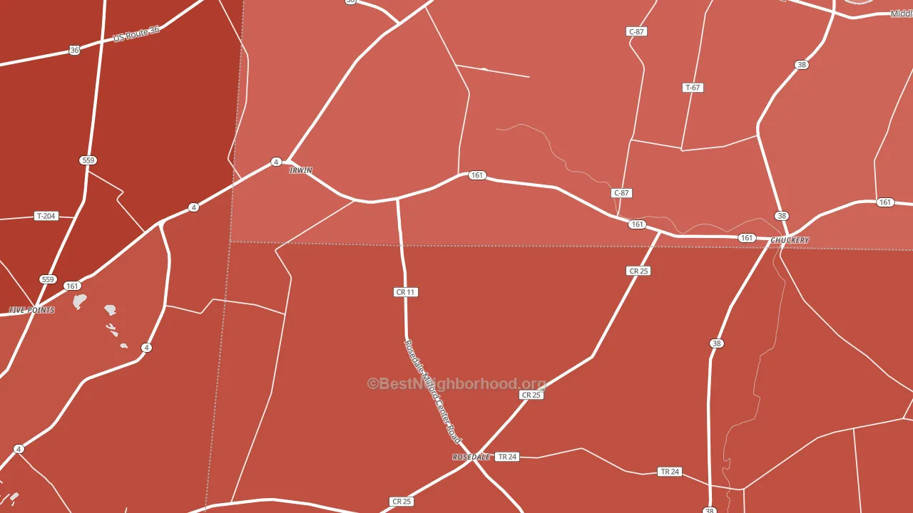 Irwin, OH block-group political-lean map
