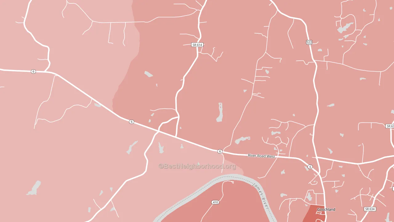 Irwin, VA block-group political-lean map