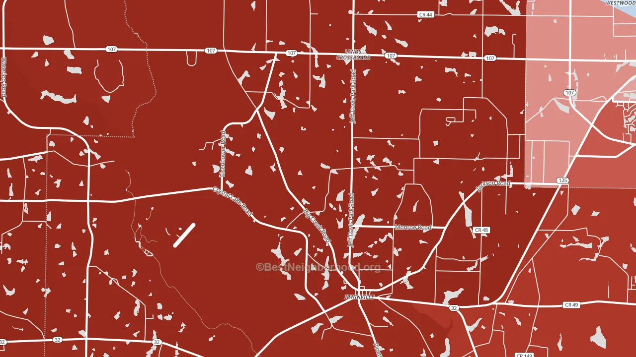 Irwinville, GA block-group political-lean map