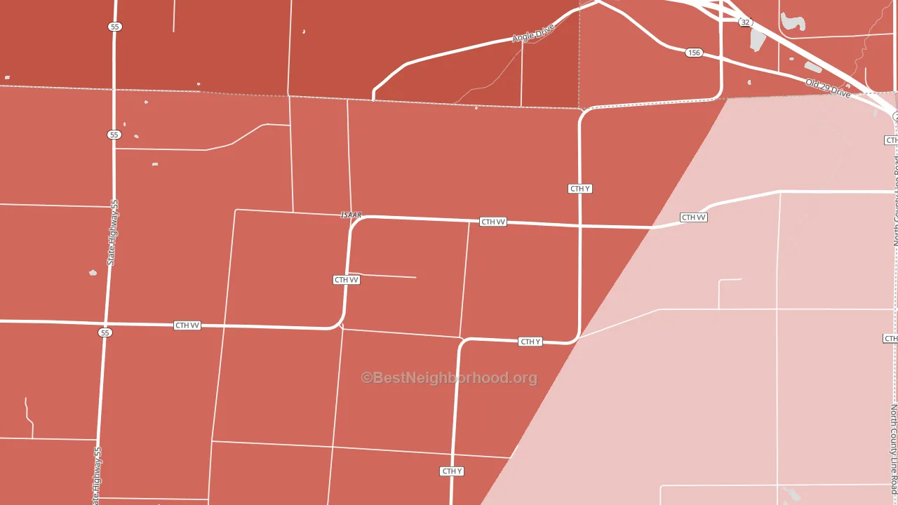 Isaar, WI block-group political-lean map