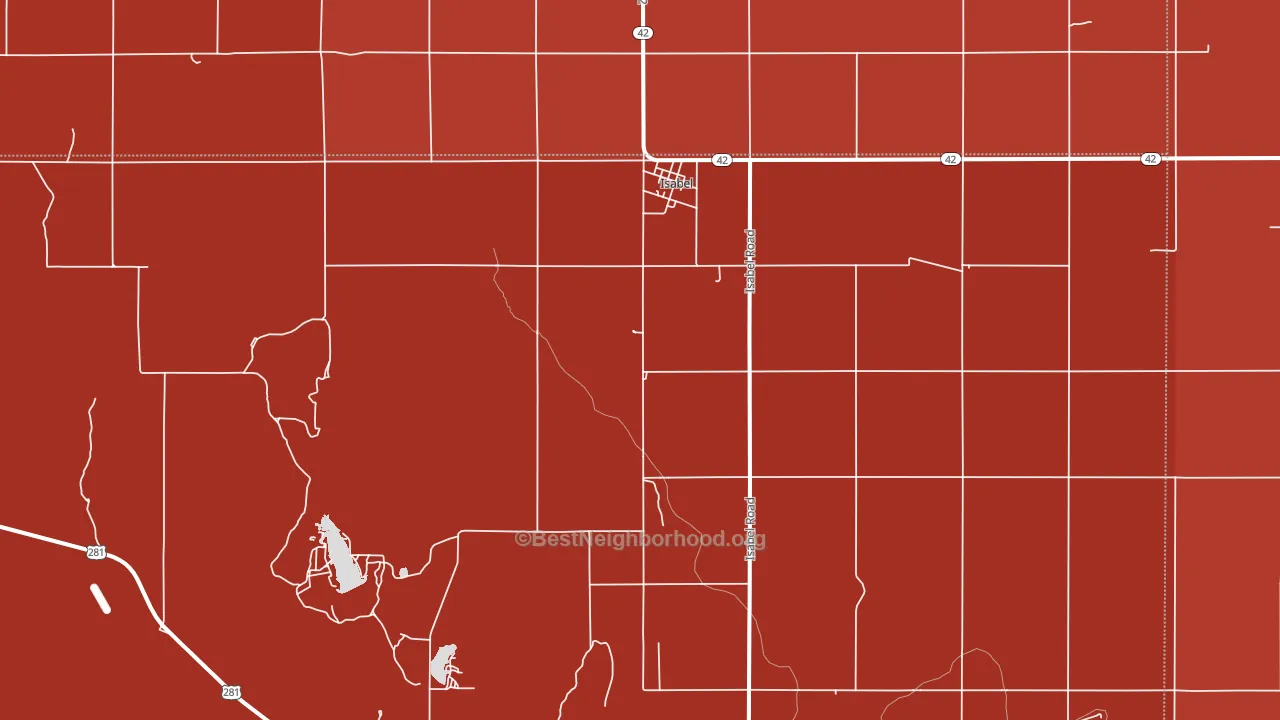 Isabel, KS block-group political-lean map