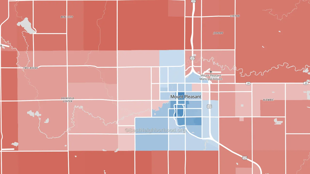 Isabella County, MI block-group political-lean map