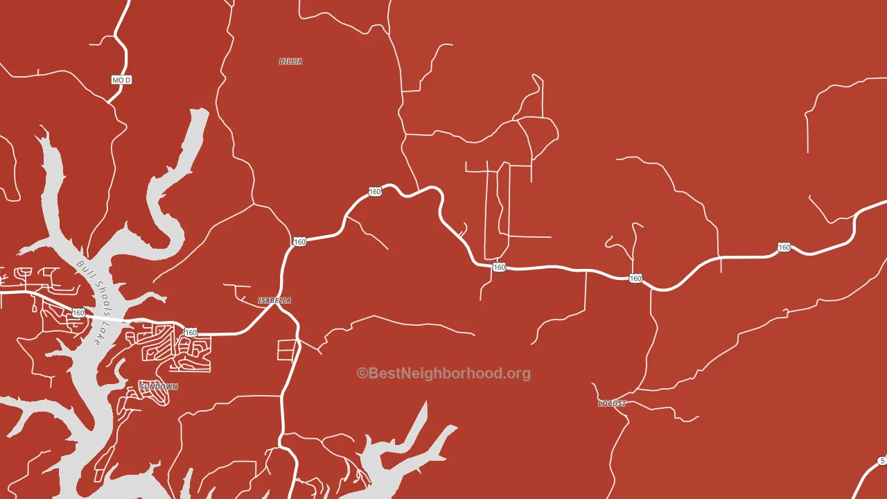 Isabella, MO block-group political-lean map