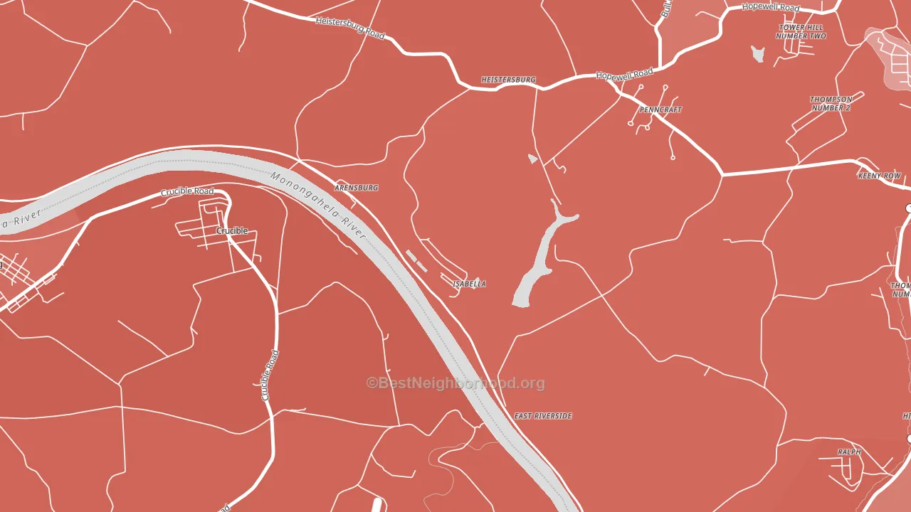 Isabella, PA block-group political-lean map
